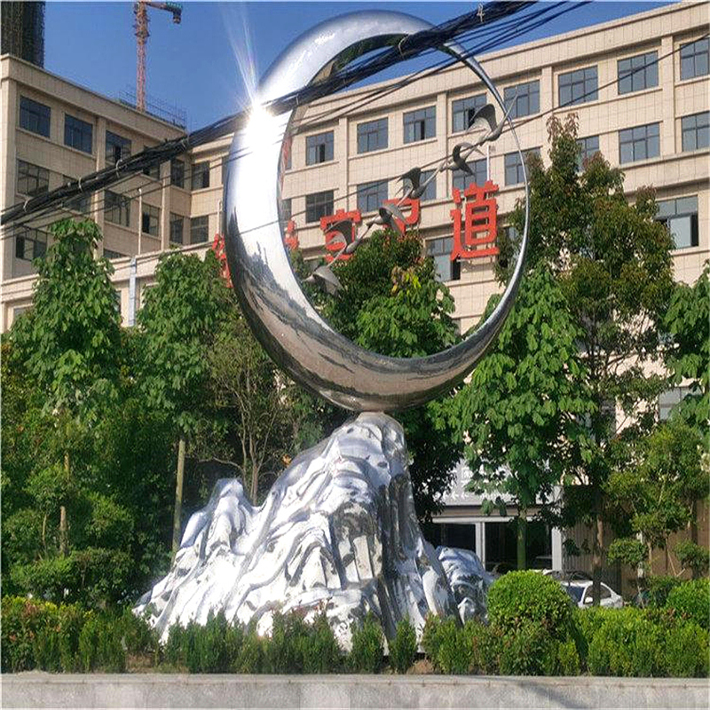 大型不锈钢雕塑定制户外城市广场校园抽象金属售楼部圆环景观摆件